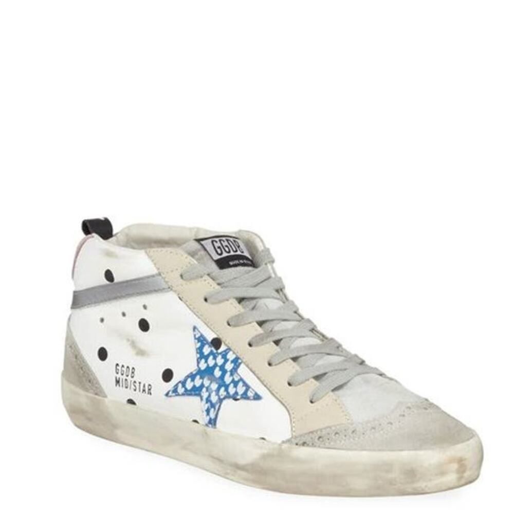 Golden Goose Mid Star Dot Leather Suede Wing Tip Sneakers - Picture 13 of 13